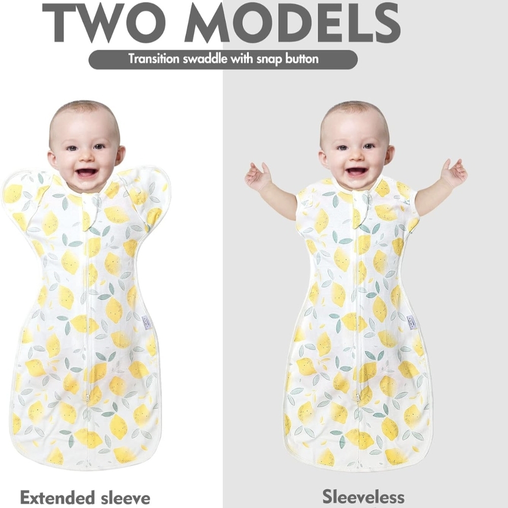 2/$35 Baby Lemon Print Transition Swaddle Sleep Sack • Size L (6M) Cotton